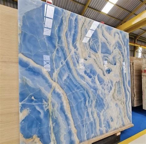 Polished Finish Blue Onyx Italian Marble Slab Thickness Mm At