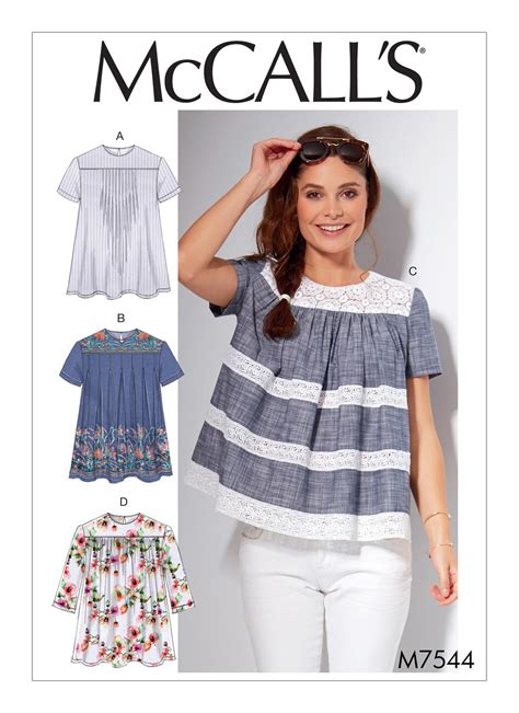 McCall S 7544 Misses Pleated Or Gathered Tops With Yokes