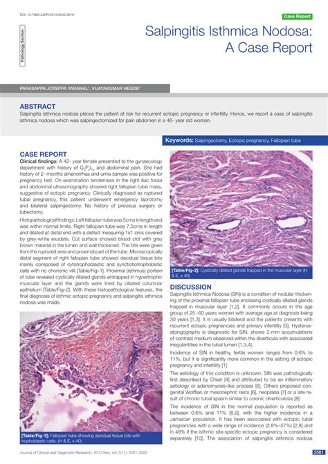 (PDF) Salpingitis Isthmica Nodosa: A Case Report