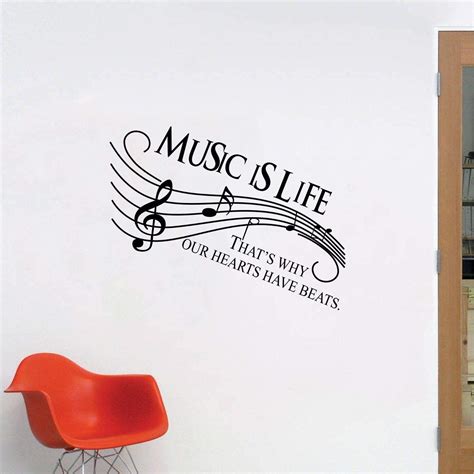 Decal O Decal Music Is Life Wall Stickers Pvc Vinylmulticolour