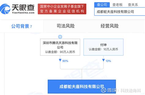 腾讯 成立成都蛇夫座科技公司，经营范围含动漫游戏开发】成都蛇夫座科技有限公司日前成立，法定代表人为丰盛，注册资本10 雪球