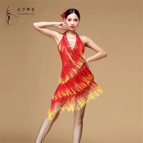 Buy Fashion Women Latin Dance Dress Girls Sexy Backless One Piece Performance