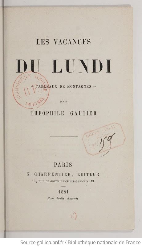 Les Vacances du lundi Tableaux de montagnes par Théophile Gautier