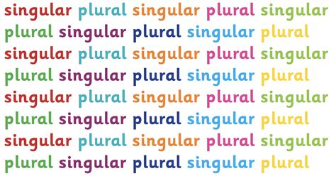 Singular And Plural Chart In 2023 Singular And Plural Nouns Plurals