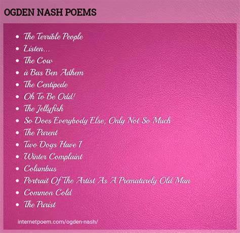 Ogden Nash Good Poems