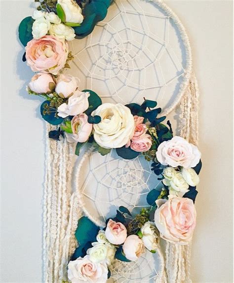 Floral Dreamcatcher Large Dreamcatcher Boho Dreamcatcher Etsy