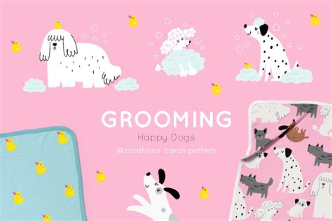 Grooming Happy Dogs | Creative Market