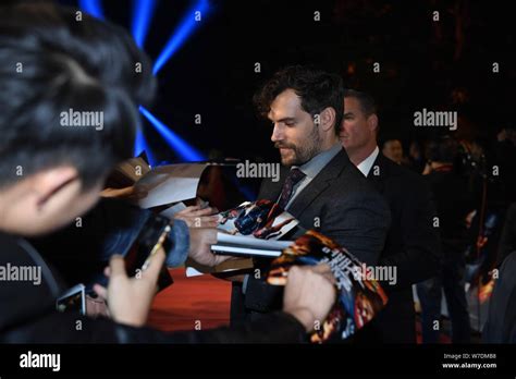 British Actor Henry Cavill Signs Autographs For Fans As He Arrives On