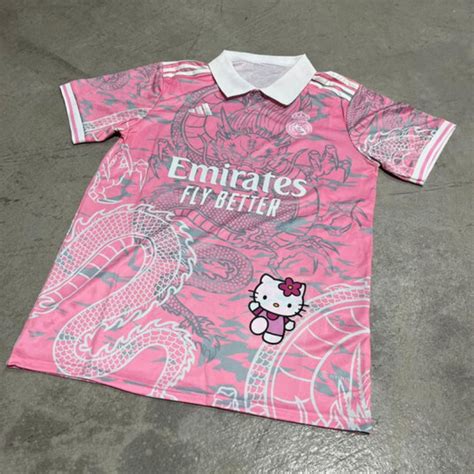 Custom Real Madrid Hello Kitty Jersey Tshirtblack Xl En 2024 Vêtements Hello Kitty Hello