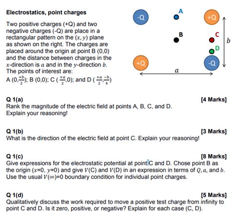 Solved Electrostatics Point Charges Two Positive Charges