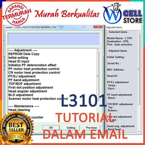 Jual Software Resetter Reset Reseter Printer Epson L L
