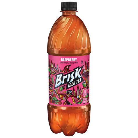 Lipton Brisk Raspberry Iced Tea Bottled Tea Drink 1 Liter Bottle