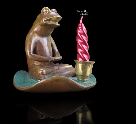 Frog Meditates Peaceful Frog 4 6frog Candle Holder Etsy