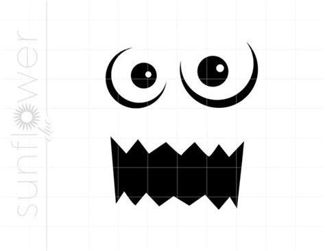 Monster Face SVG Monster Face Clipart Monster Face - Etsy