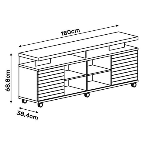 Rack Bancada para Sala Hibisco Marroquim Off White Dj Móveis