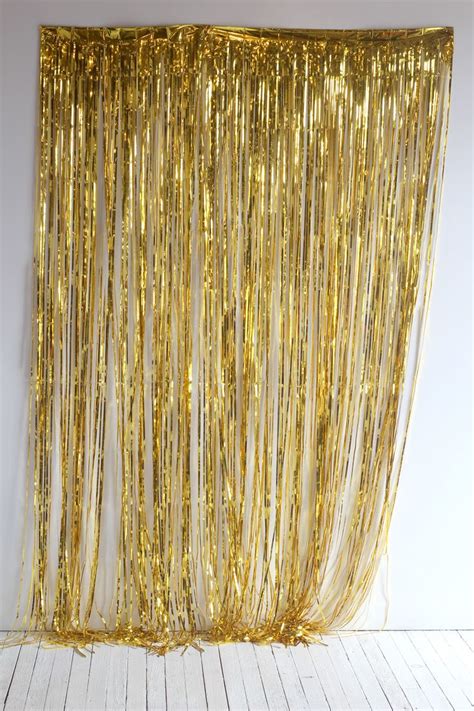 Gold Metallic Fringe Curtain Diy Birthday Decorations Simple