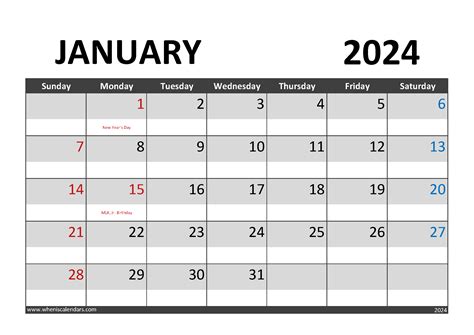 Printable January 2024 Calendar Printable Monthly Calendar