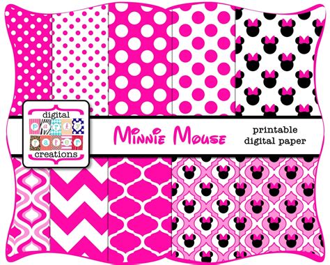 Minnie Mouse Digital Paper Pack Printable By Partypapercreations