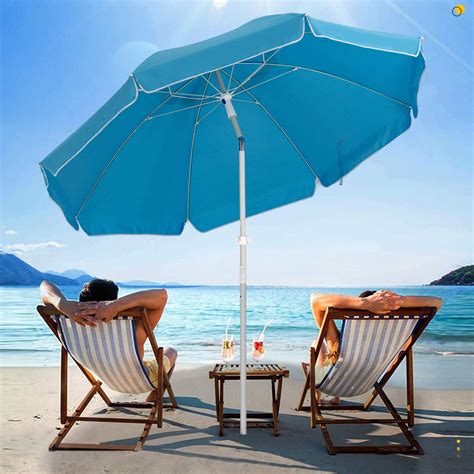 Buy Serwall 7 5ft Beach Umbrella Uv 50 Outdoor Portable Sunshade