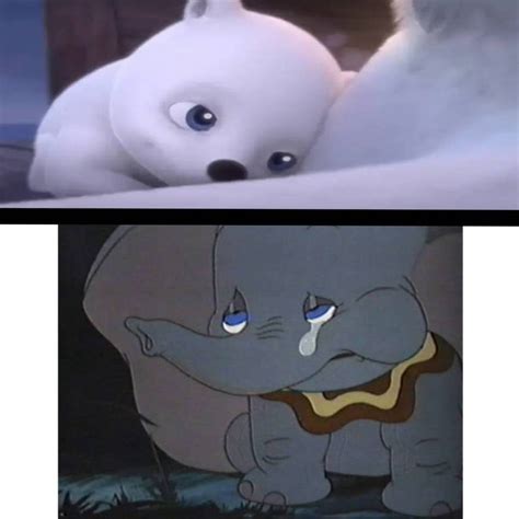 Dumbo Crying Over A Baby Polar Bear Hugs Its Mom By Wreny1995 On Deviantart