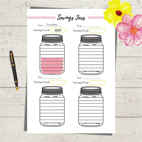 Savings Jars Bundle Savings Jars Printable Jar Savings Trackers Budget