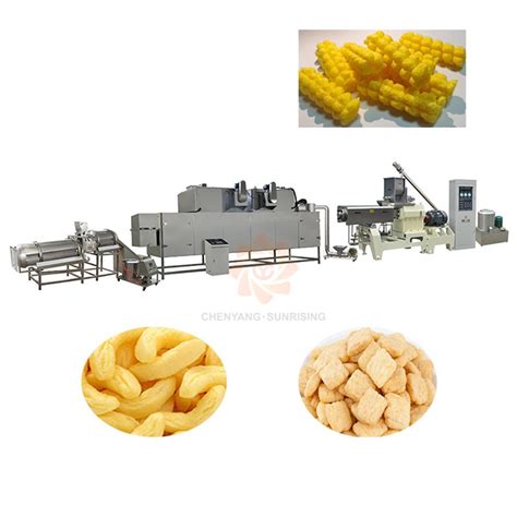 Puffed Corn Snack Extruder Extruded Puff Corn Ring Extrusion Making