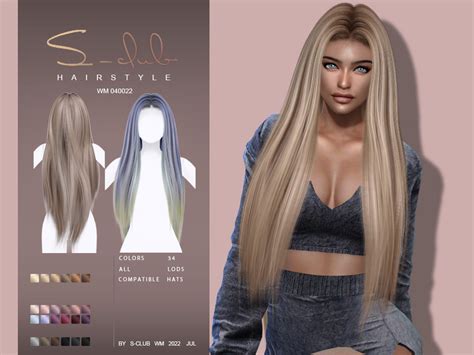 The Sims Resource Long Straight Hairstyle Marilou By S Club