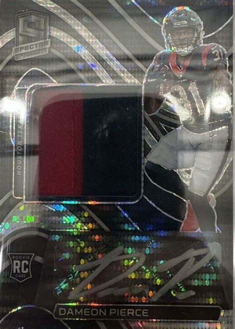 Dameon Pierce Spectra Rookie Patch Auto Neon Black Light