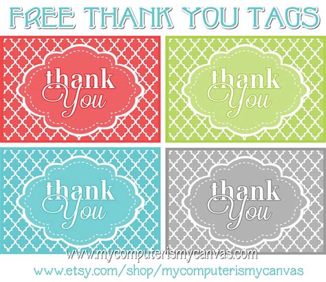 {FREEBIE} PRINTABLE THANK YOU TAGS - My Computer is My Canvas