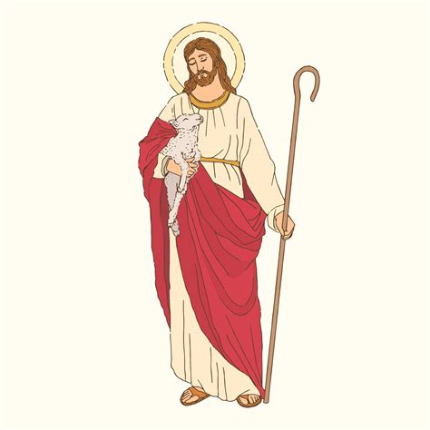 Ilustração De Jesus Cristo é O Bom Pastor 5629599 Vetor No Vecteezy