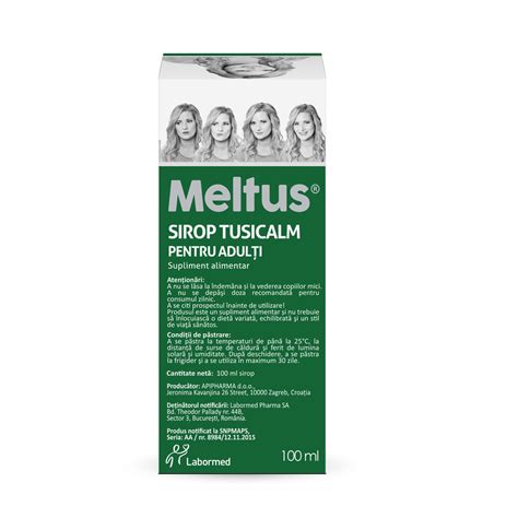 Sirop Pentru Adulti Meltus Tusicalm 100 Ml Labormed Farmacia Tei Online