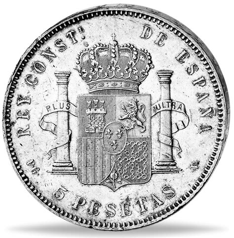 Königreich Spanien 5 Pesetas 1896 1899 König Alfonso XIII mit