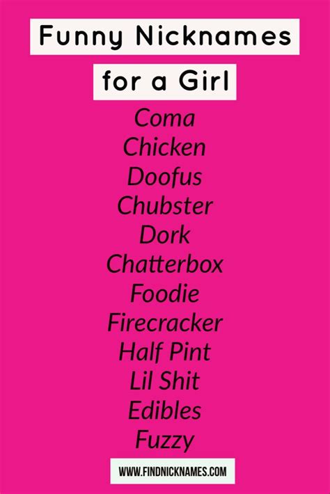 Funny Nicknames For Girls