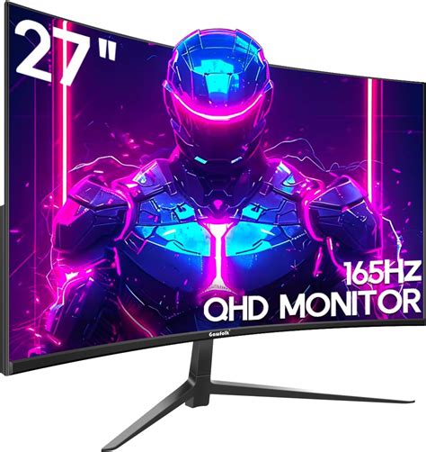 Gawfolk Monitor 27 Pollici 2k Curved Gaming Monitor 165hz 2560x1440