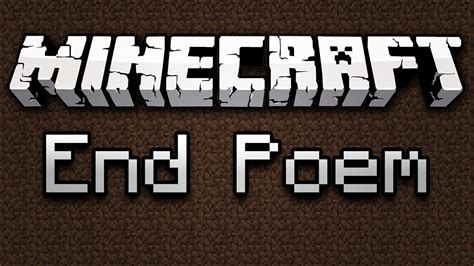 End Poem Credits Minecraft End Game With Audio Youtube