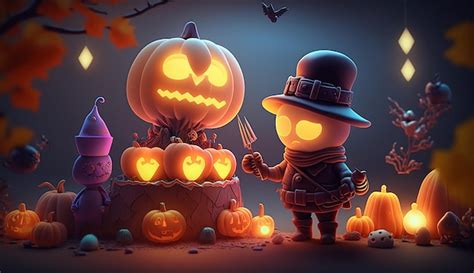 Premium Photo | Halloween 3d character beautiful scene of ghost ...