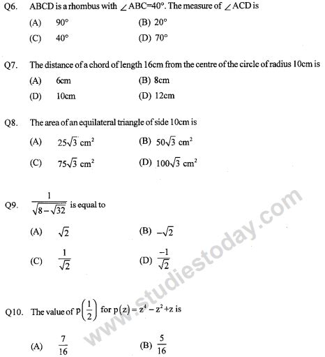 Cbse Class 9 Mathematics Sample Paper Set 19