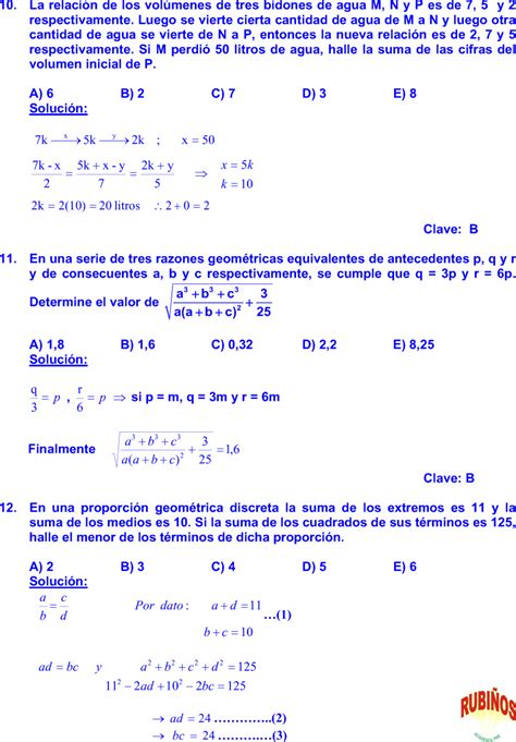 Razones Y Proporciones Ejercicios Resueltos En Pdf