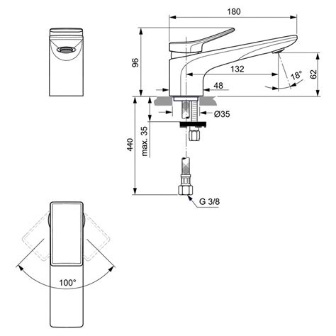 Ideal Standard Bc Aa Conca Miscelatore Monocomando Lavabo Senza