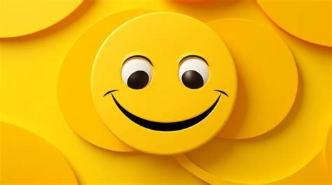 Premium Photo A Yellow Smiley Face Surrounded By Yellow Circles