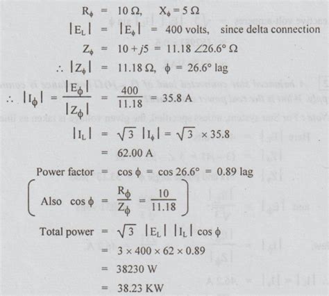 Worked Examples Balanced Star Delta Connected Load Three Phase