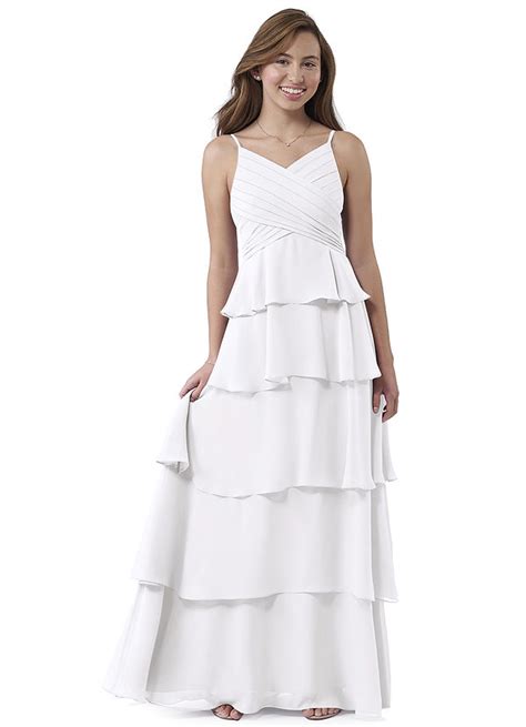 White Azazie Daniela JBD Junior Bridesmaid Dresses Azazie