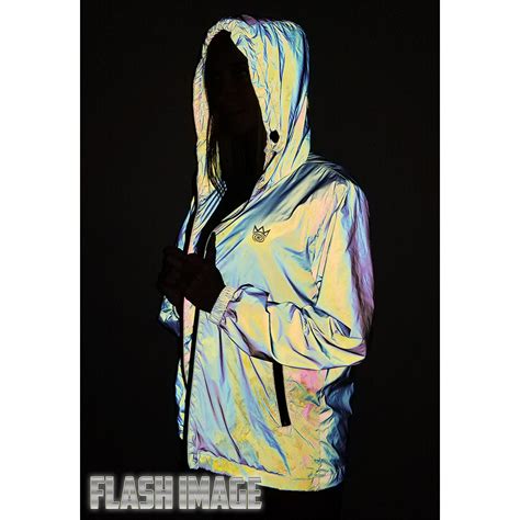 Rainbow Reflective Windbreaker Jacket Flash Fashion