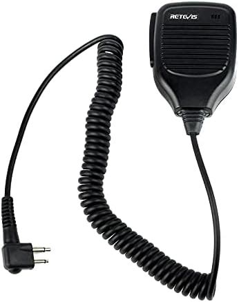 Retevis Handheld Speaker Mic 2 Pin Two Way Radio Mic Compatible With