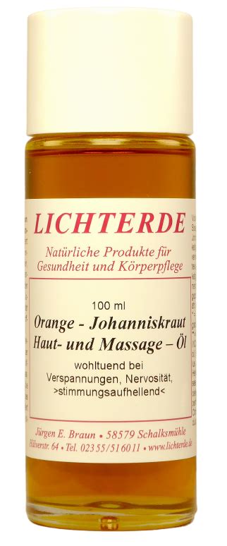 Orangen Johanniskraut Massage Öl LICHTERDE