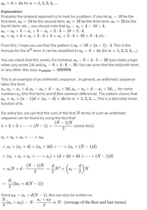 Find The Nth Term Of 10 14 18 22 If You Give Its Answwe Correctly I