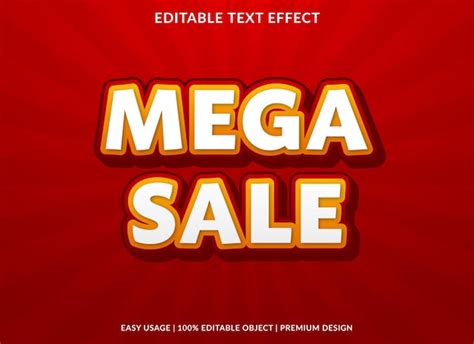 Premium Vector Mega Sale Editable Text Effect Template