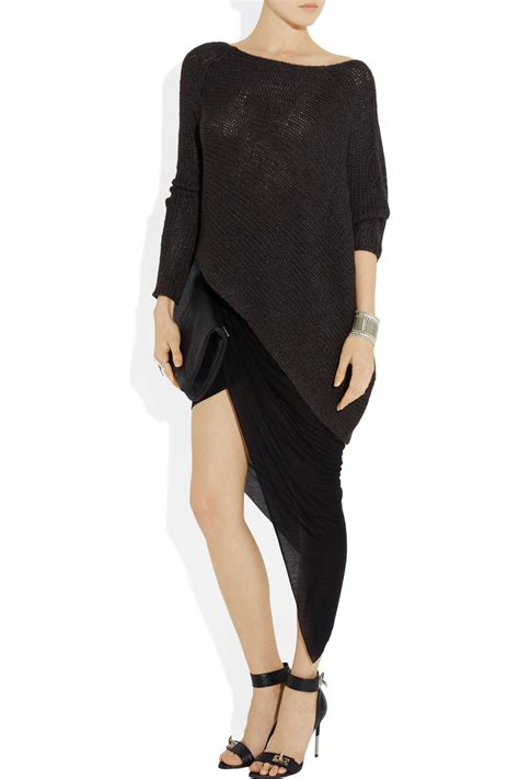 Lyst Helmut Lang Asymmetric Sweater In Gray