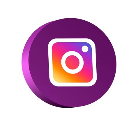 Premium Photo Instagram Logo On Round Button Icon With Empty