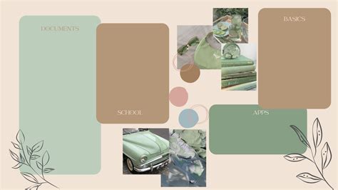 Sage Green Desktop Organiser Wallpaper Aesthetic Desktop Wallpaper